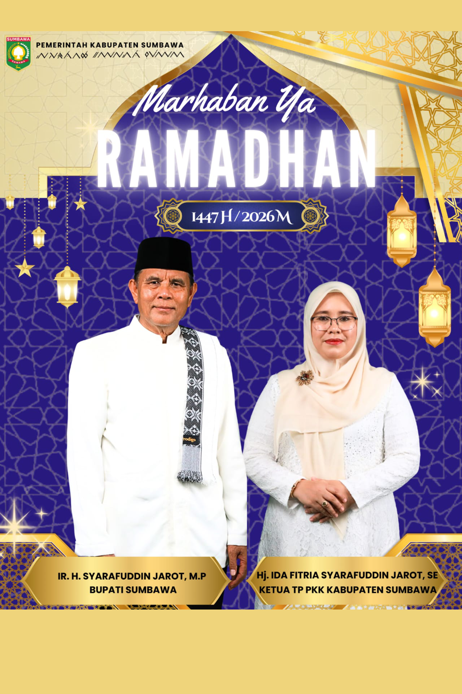 Bupati Sumbawa Beserta Ketua TP PKK Kabupaten Sumbawa mengucapkan Selamat Menunaikan Ibadah Puasa Ramadhan 1447H/2026M