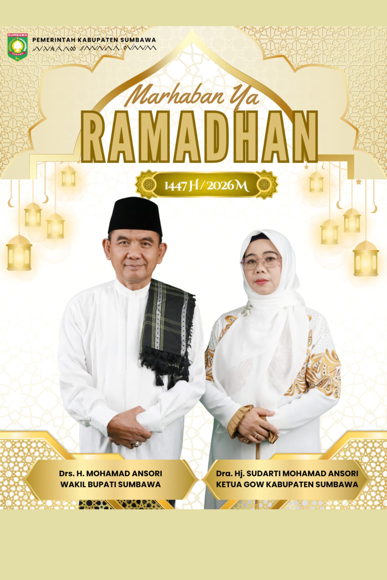 Wakil Bupati Sumbawa Beserta Ketua GOW Kabupaten Sumbawa Mengucapkan Selamat Menunaikan Ibadah Puasa Ramadhan 1447H/2026M