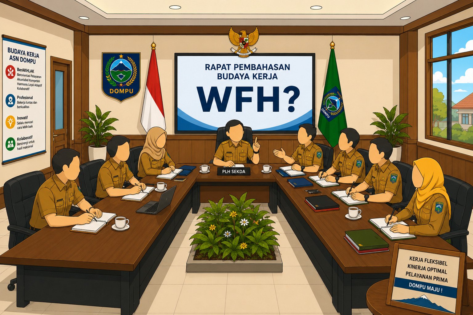 Dompu Bahas Penerapan Skema WFH ASN