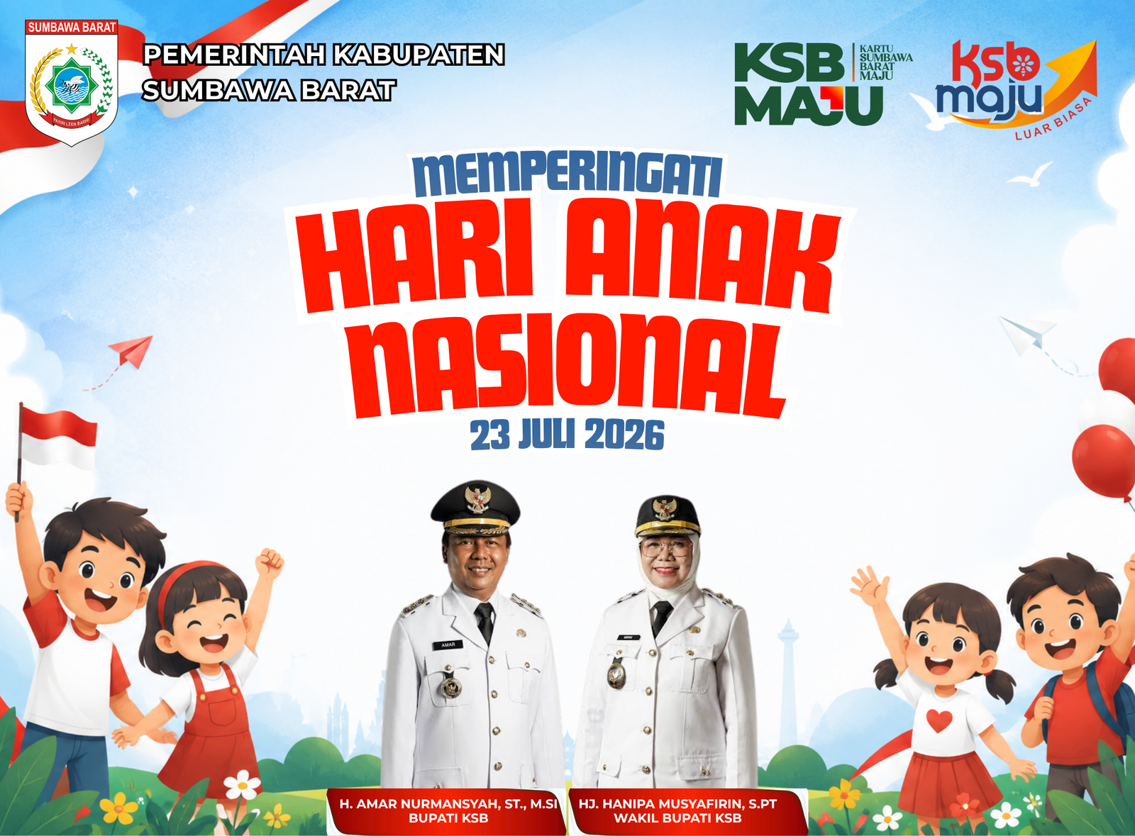 Pemerintah Kabupaten Sumbawa Barat Mengucapkan Selamat Hari Anak Nasional 2026