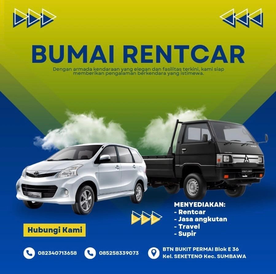 Bumai Rentcar Hadirkan Solusi Transportasi Nyaman di Sumbawa, Layani Rental Mobil hingga Jasa Angkutan