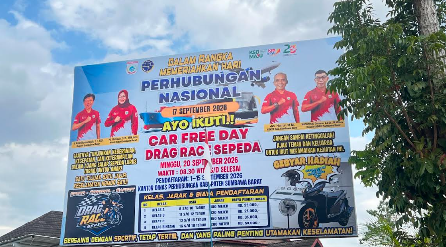  Dishub KSB Fasilitasi Atlet Muda Lewat Drag Race