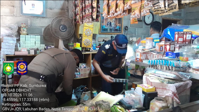 Satpol PP Sumbawa Amankan 5.864 Batang Rokok Ilegal